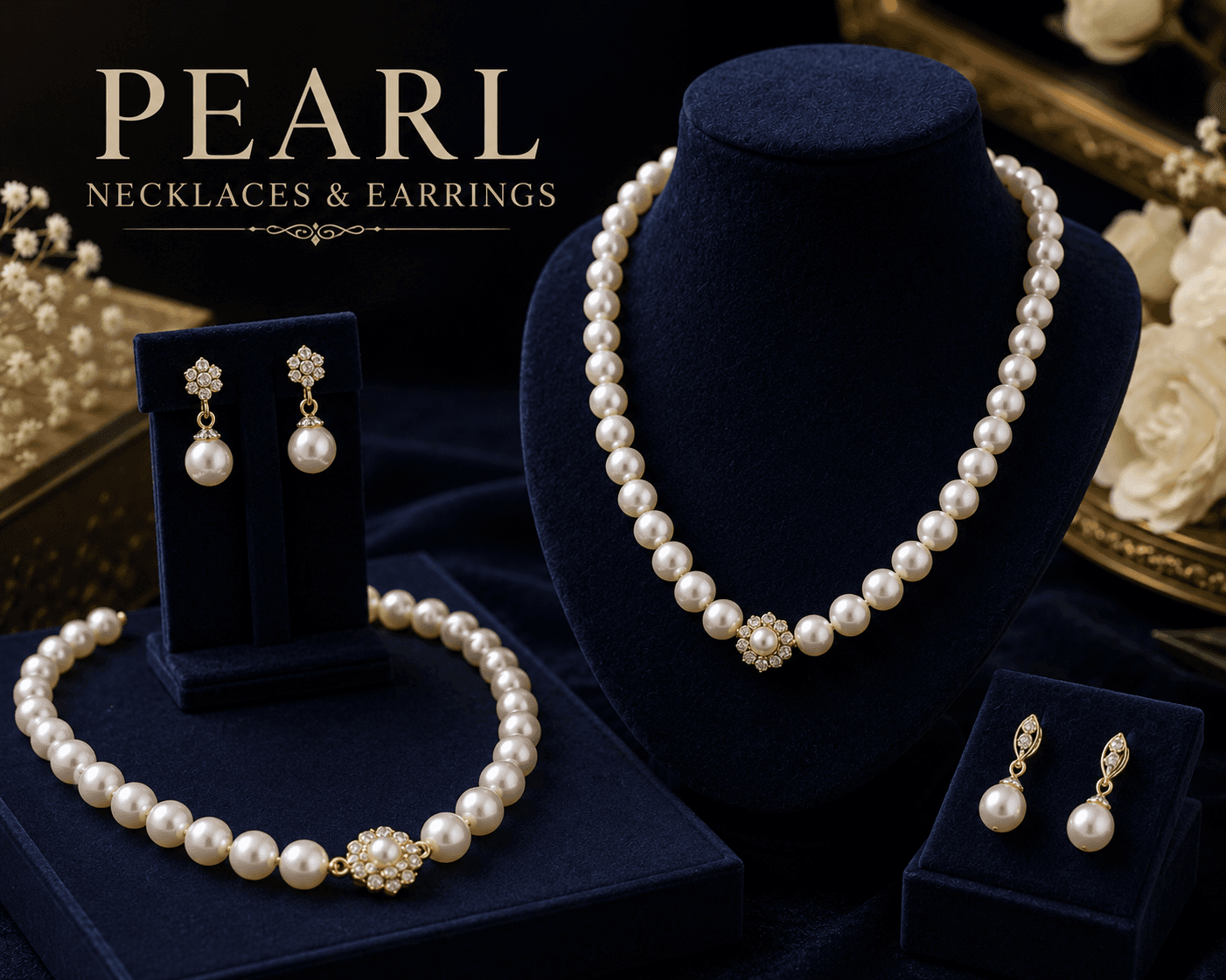 Pearl Necklaces and earrings