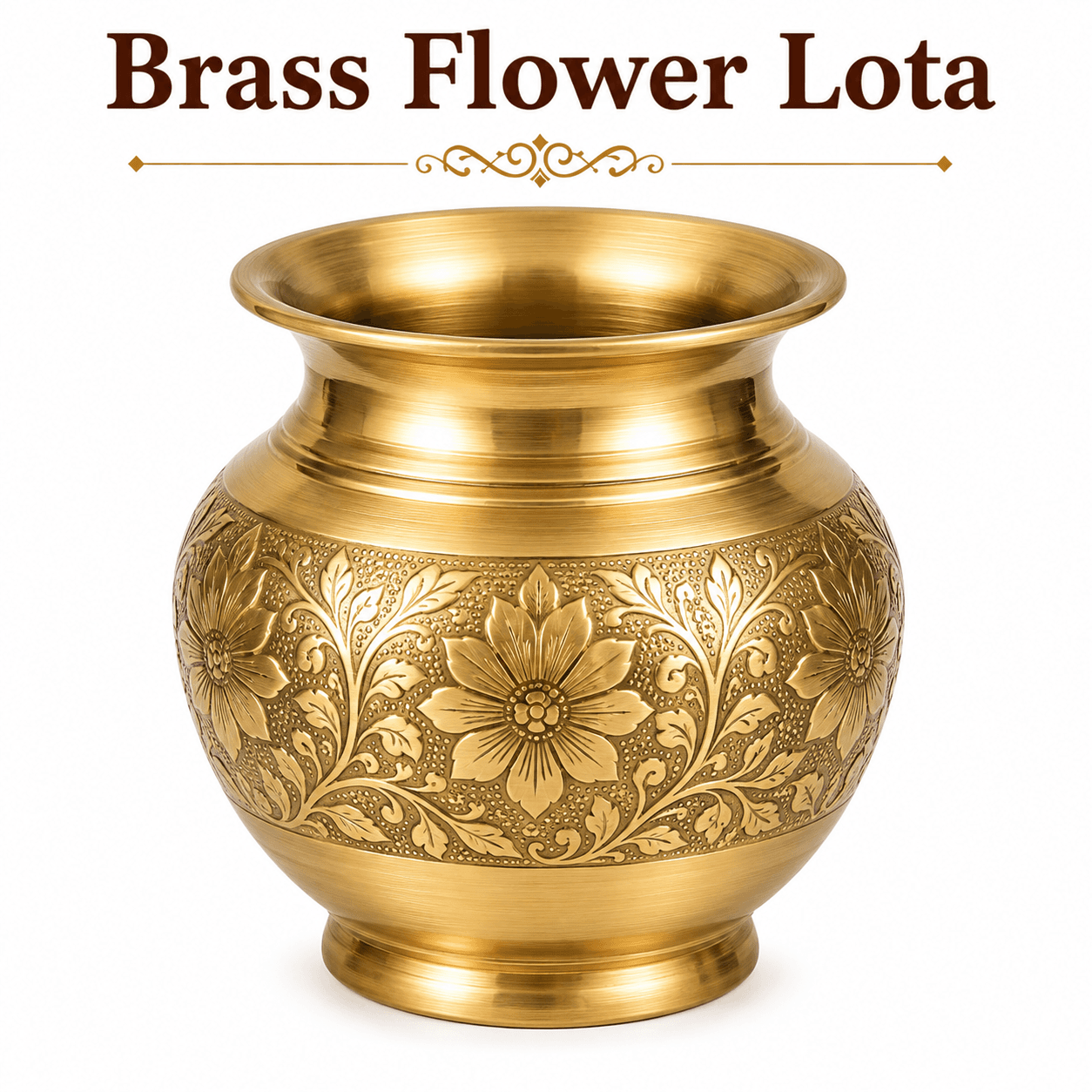 Brass Flower Lota