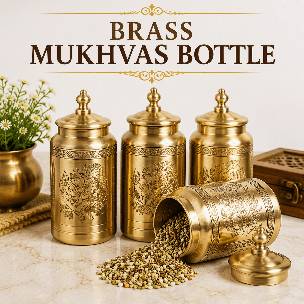 Brass Mukhvas Bottle