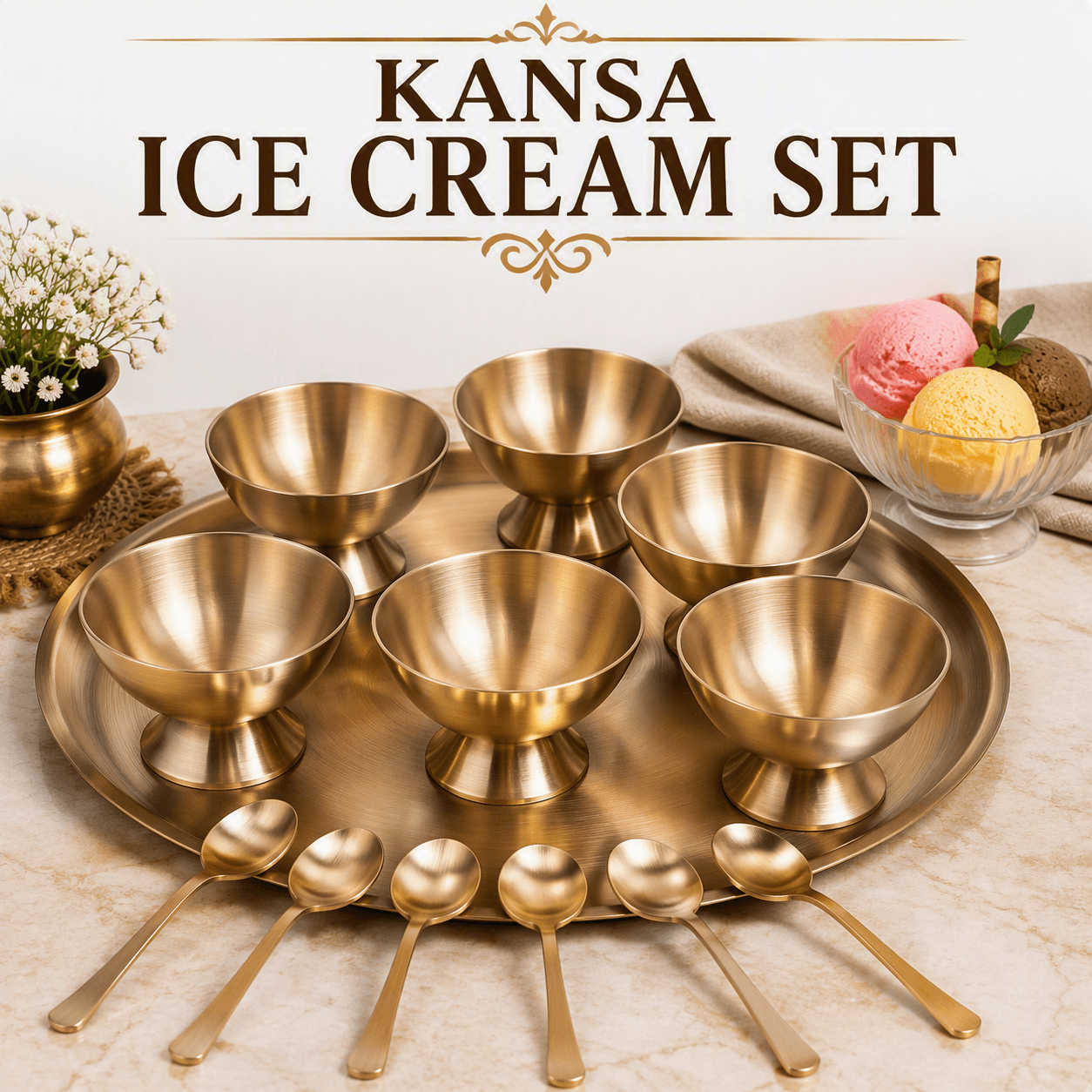 Kansa Ice Cream Set